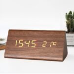 Gen Desk Clock With Date,Alarm,Temperature and Time | Battery + DC (Brown Color)
